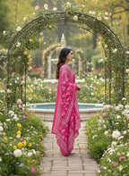 Pink Floral Cotton Kurta Set