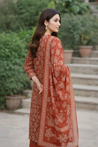 Premium Cotton Rust Straight Kurta Set with Dupatta