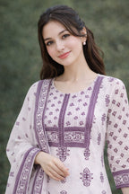 Light Pink Handblock Kurta Set with Sequin Detail – 3 Piece Ethnic Wear