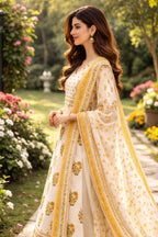 Floral Cotton Kurta Set with Dupatta