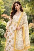 Floral Cotton Kurta Set with Dupatta