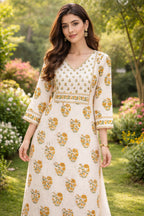 Floral Cotton Kurta Set with Dupatta