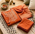 Women's Cotton Printed Kurta Pant Dupatta Set | Rust Orange Straight Kurta Set with Regular Pants & Printed Dupatta | Ethnic Wear for Casual, Office & Festive Wear